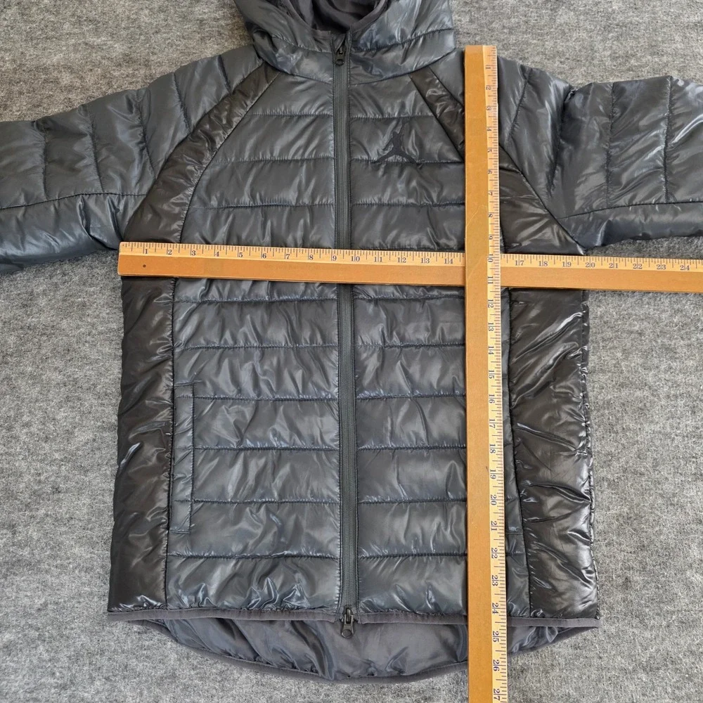Jordan‎ Kids Puffer Hooded Jacket Gray Zip Up Lightweight Size XL